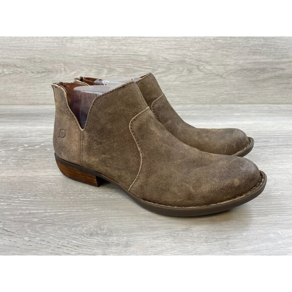 Born Kerri D89955 Women's Brown Leather Side Dip Back Zip